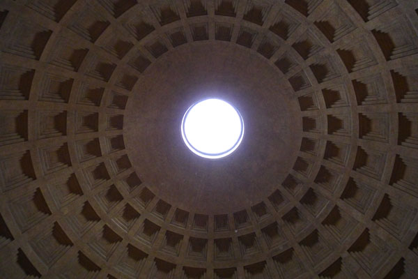 Pantheon Oculus with rain coming in